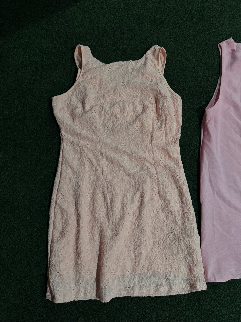 Sleeveless Blush Pink Eyelet Mini Dress